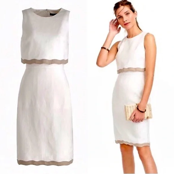 J.Crew Going Places linen dress, white, size 6 J.Crew Going Places linen dress, white, size 6